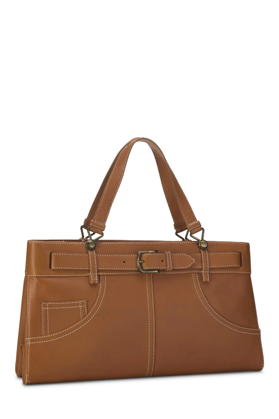 Brown Leather Jeans Pocket Tote, , large image number 1