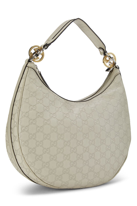 Cream Guccissima Leather Twins Hobo, , large image number 1