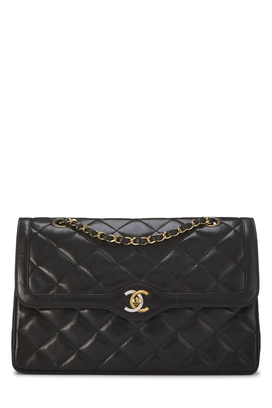 Black Quilted Lambskin Paris Limited Double Flap Jumbo, , large image number 0