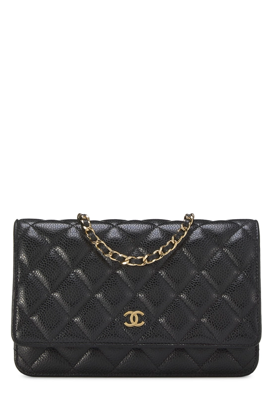 Black Caviar Classic Quilted Wallet On Chain (WOC), , large image number 0