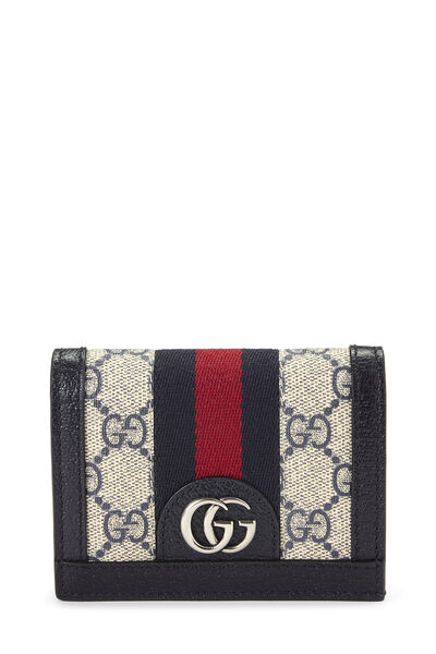 Navy GG Supreme Ophidia French Wallet