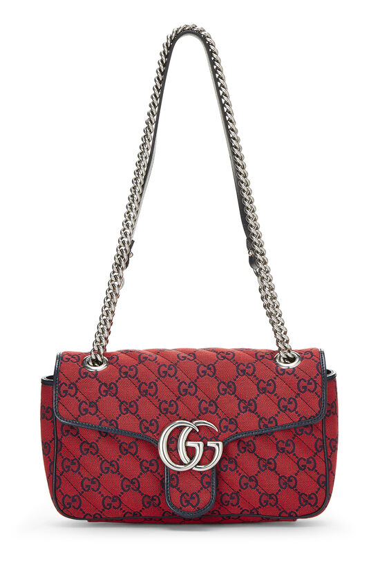 Red GG Canvas Marmont Shoulder Bag Small, , large image number 0