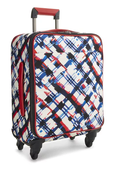 Multicolor Plaid Canvas Airlines Trolley, , large