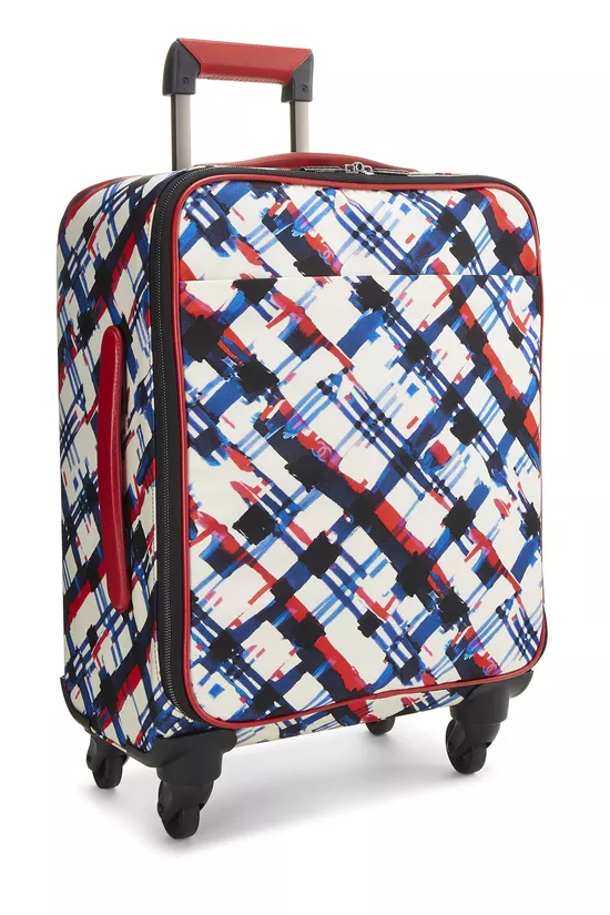 Multicolor Plaid Canvas Airlines Trolley, , large image number 1