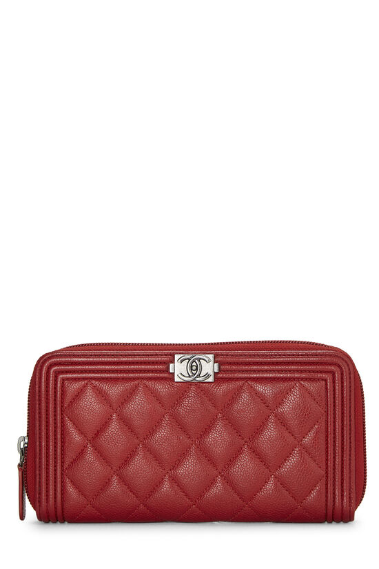 Red Quilted Caviar Boy Wallet, , large image number 0