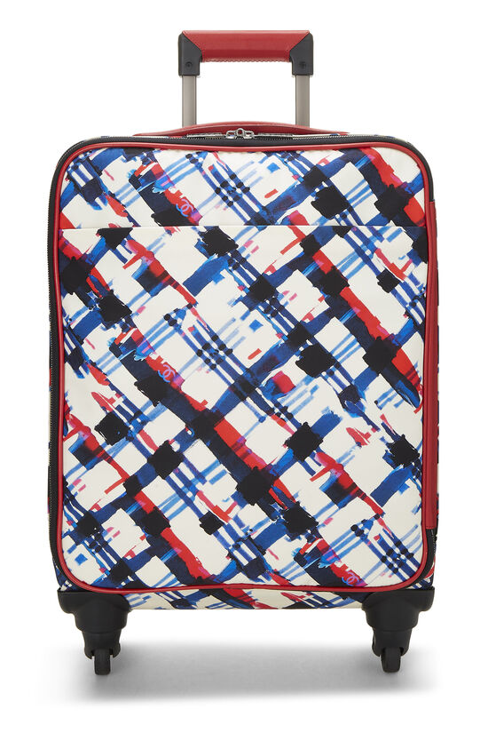Multicolor Plaid Canvas Airlines Trolley, , large image number 0
