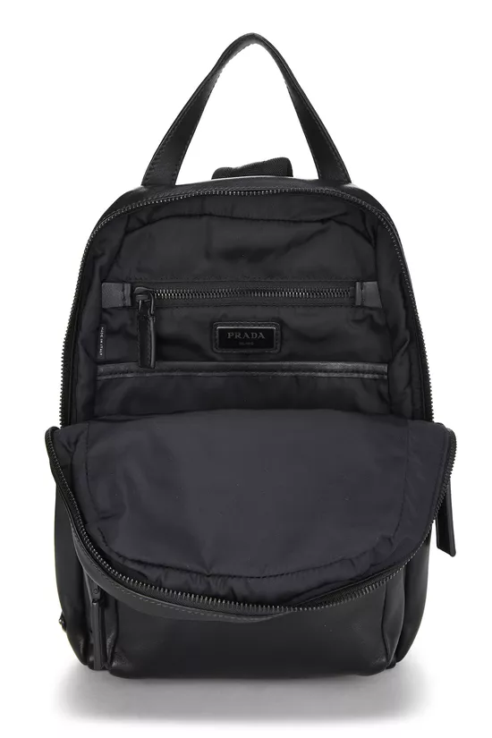 Black Leather Sling Backpack, , large image number 5