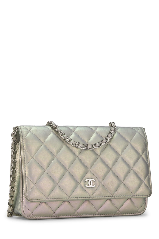 Purple Iridescent Classic Quilted Wallet On Chain (WOC), , large image number 1
