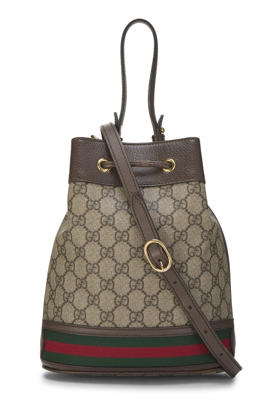 Brown GG Supreme Canvas Ophidia Bucket Bag Small, , large image number 3