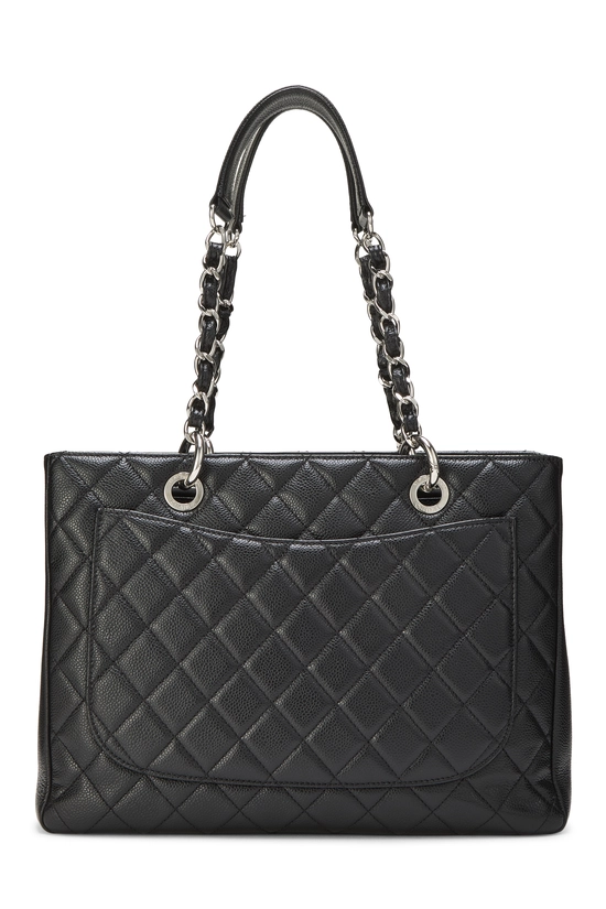 Black Quilted Caviar Grand Shopping Tote (GST), , large image number 3