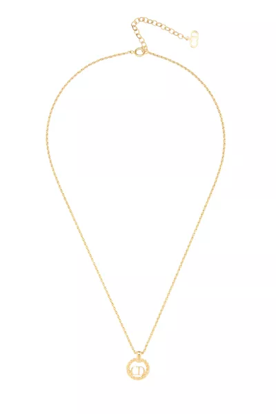 Gold Round 'CD' Necklace Small