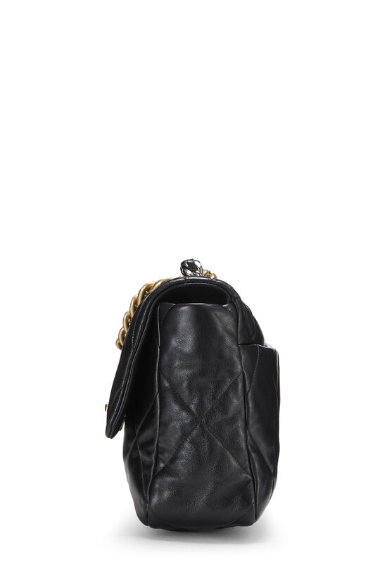 Black Quilted Lambskin Chanel 19 Flap Bag Large Q6B1T31IK5001