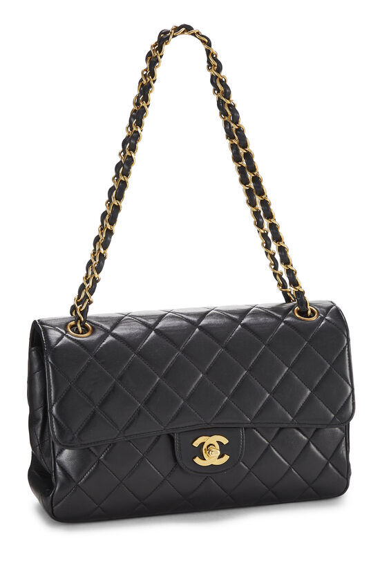 Chanel Black Quilted Caviar Leather Vintage Medium Classic Double Flap