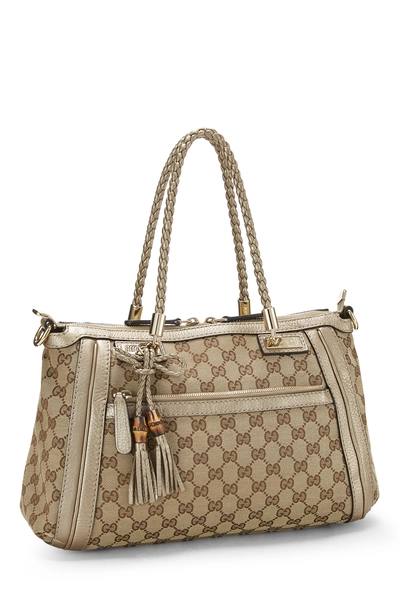 Gold Original GG Canvas Bella Zip Tote, , large