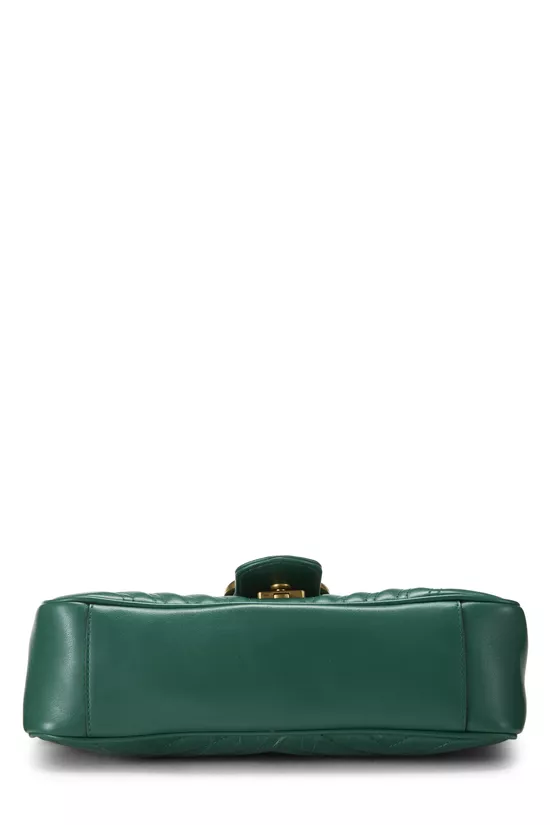 Green Leather GG Marmont Shoulder Bag Small, , large image number 4