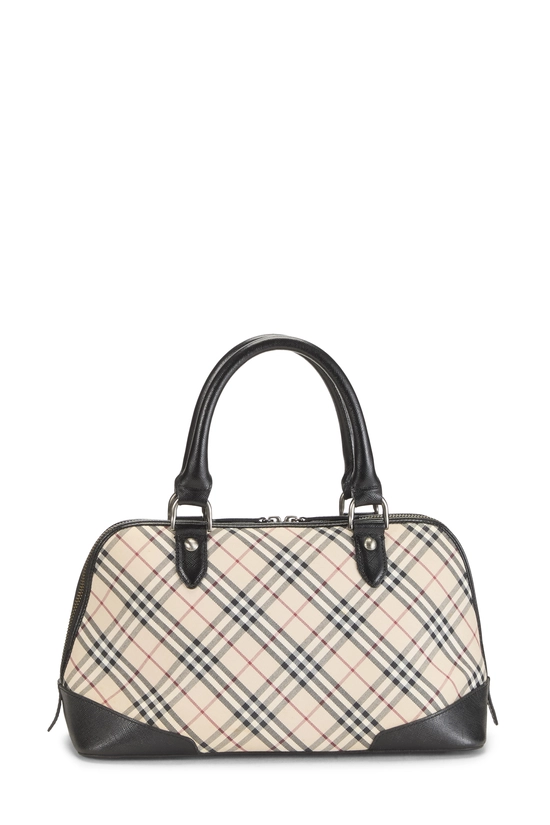 Black Jacquard Check Turnlock Dome Handbag, , large image number 3
