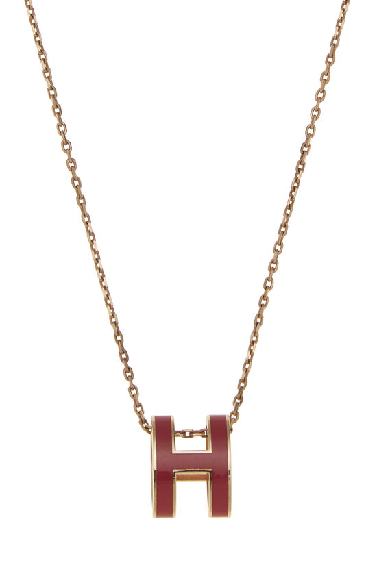 Gold & Pink Pop H Necklace, , large image number 1