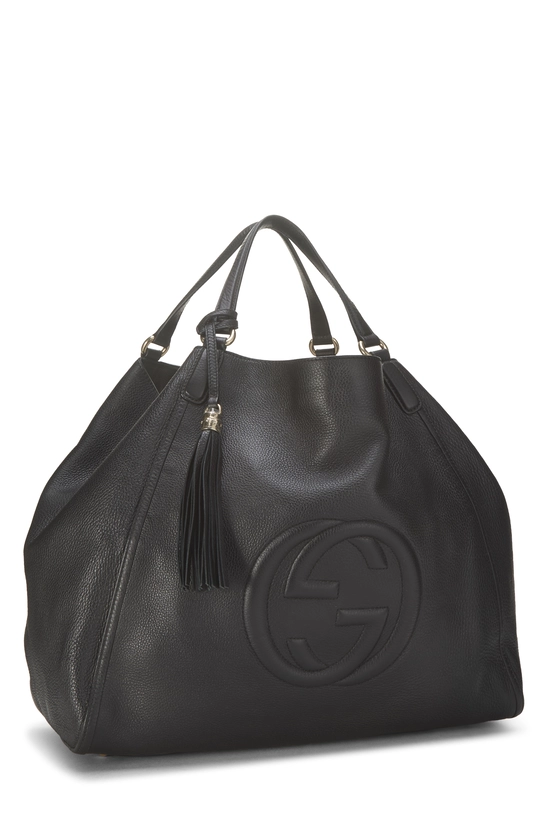 Black Leather Soho Top Handle Hobo Large, , large image number 1