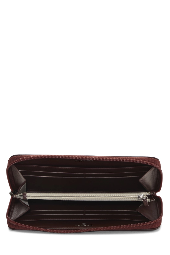 Pre-Owned Burgundy Lambskin Boy Zip Around Wallet Q6A3LS1IRB001