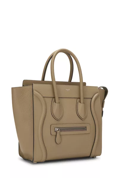 Beige Drummed Calfskin Luggage Micro, , large