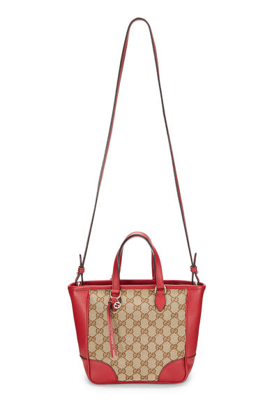 Red Original GG Canvas Bree Top Handle Tote Small, , large