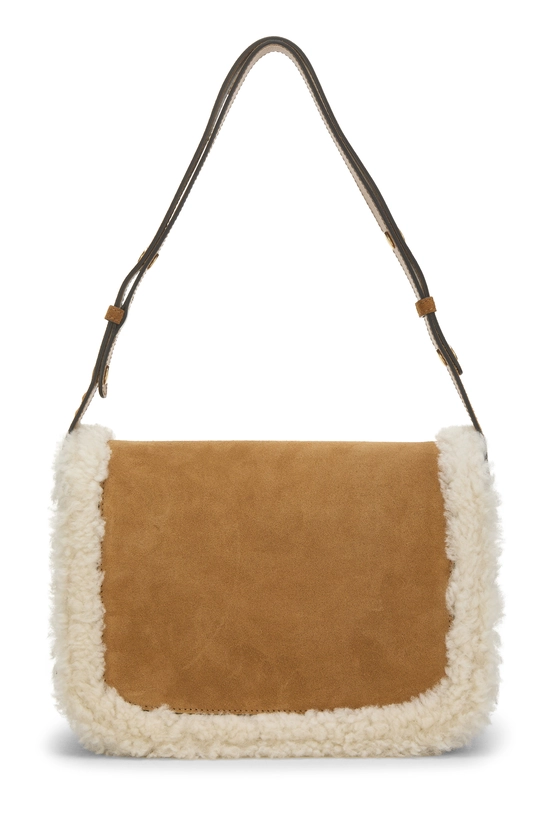 Brown Shearling 1955 Horsebit Shoulder Bag, , large image number 3