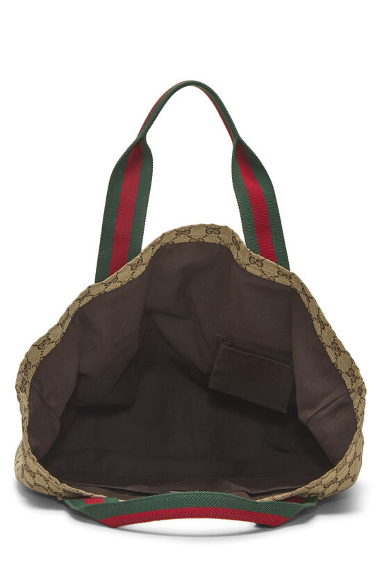 Original GG Canvas Flat Web Tote, , large image number 5