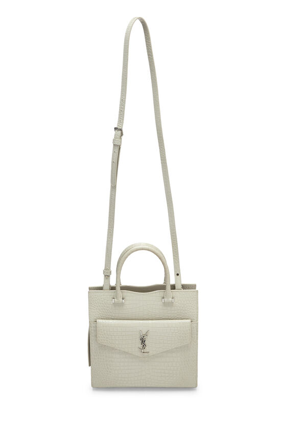 White Embossed Uptown Tote Small, , large image number 1