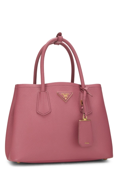 Pink Saffiano Double Bag Medium, , large