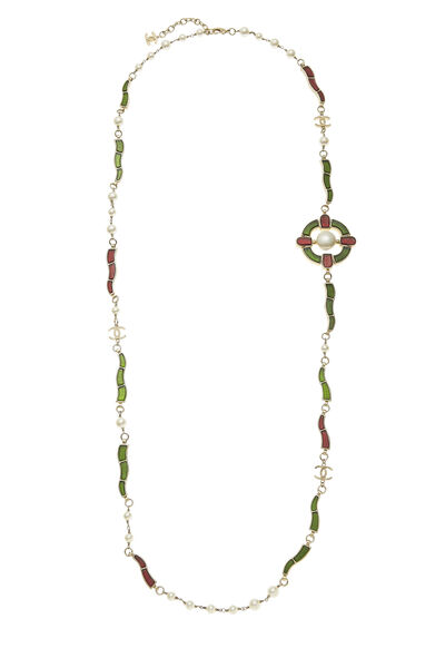 Green & Red Gripoix Necklace