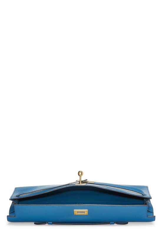 Hermes Kelly Cut 31cm Epsom Leather Clutch Grey Blue Replica Sale Online  With Cheap Price