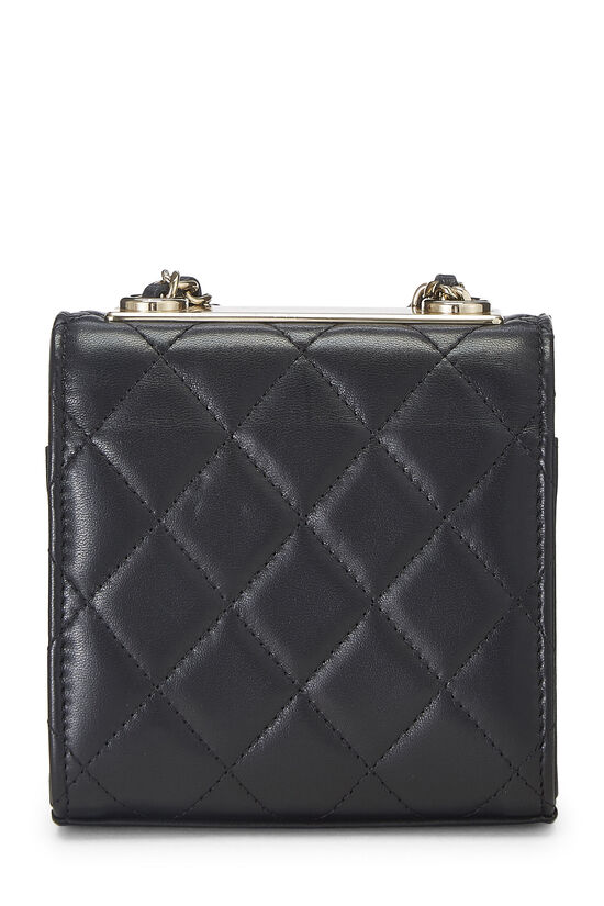 Black Quilted Lambskin Trendy 'CC' Chain Clutch, , large image number 3