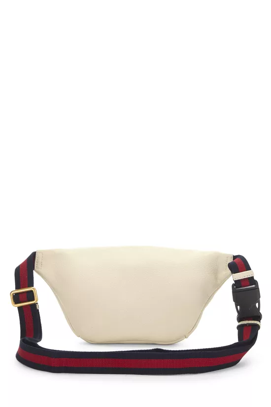 White Leather Logo Printed Belt Bag Small, , large image number 3