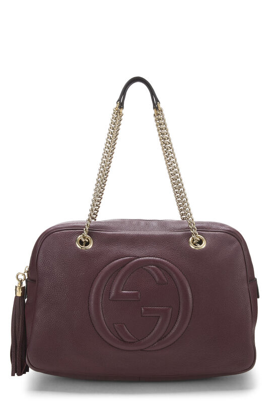 Pre-Owned Purple Leather Soho Chain Shoulder Bag Large QFB1EX1LRB034