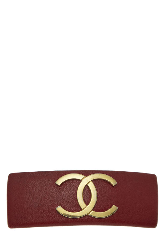Leather LV Hair Bow in Brown
