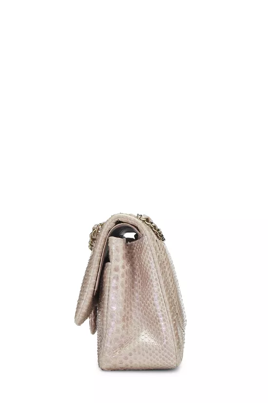 Iridescent Pink Python Classic Double Flap Jumbo, , large image number 2