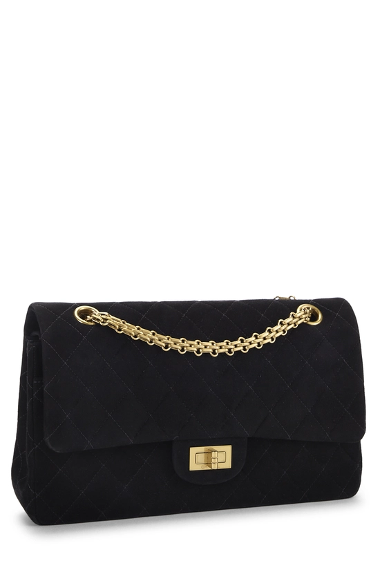 Black Quilted Suede 2.55 Reissue Flap 225, , large image number 1