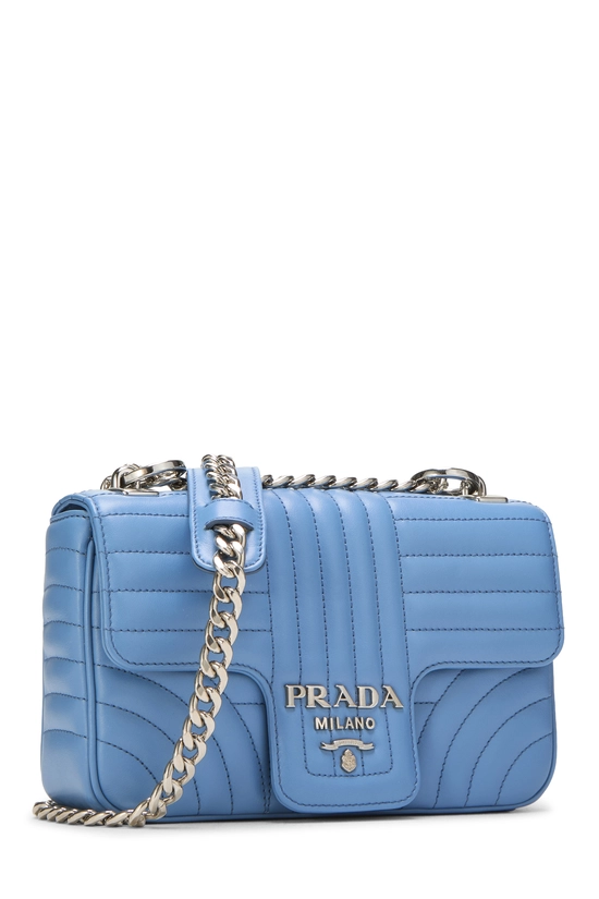 Blue Calfskin Diagramme Flap Bag Small, , large image number 1