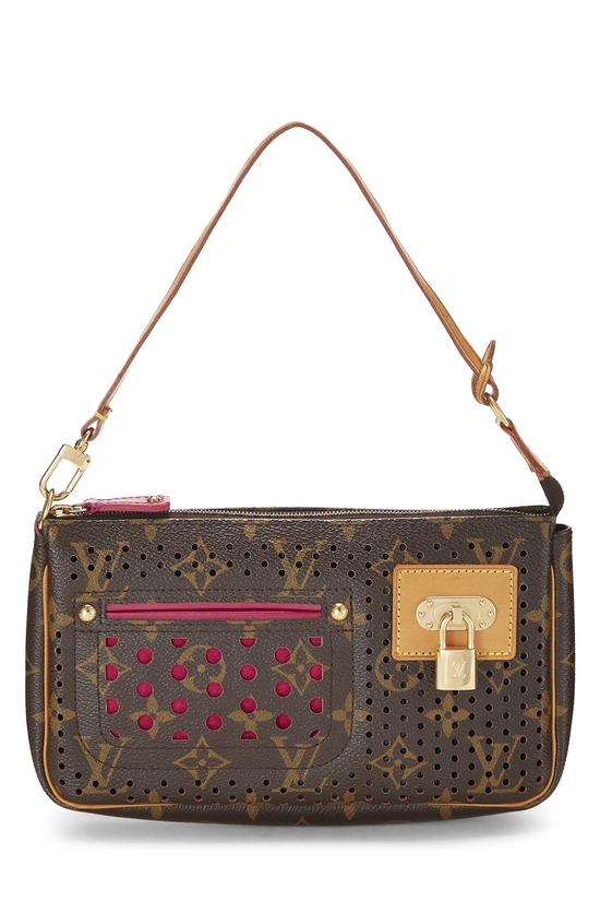 Pink Monogram Perforated Pochette Accessoires, , large image number 0