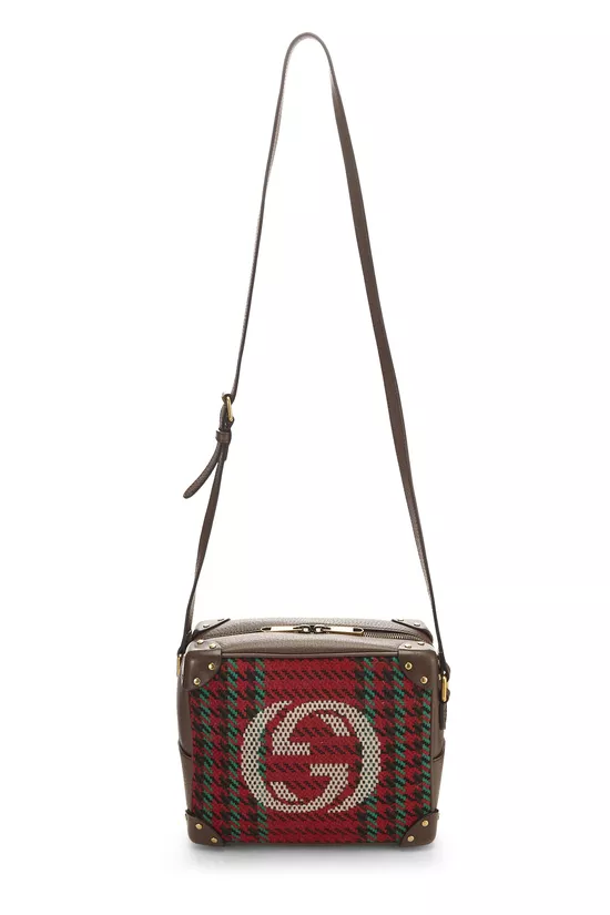 Multicolor Wool & Leather Houndstooth 'GG' Crossbody, , large image number 1
