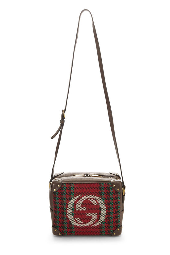 Multicolor Wool & Leather Houndstooth 'GG' Crossbody, , large image number 2