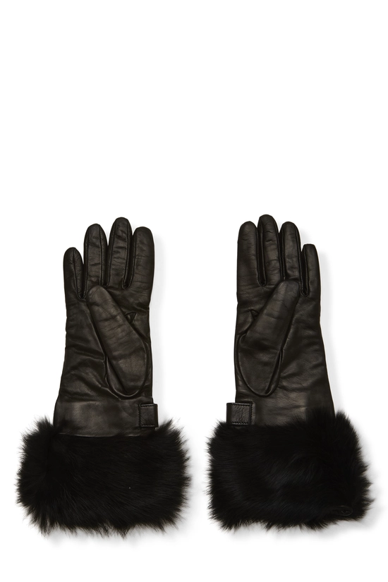 Black Leather Gloves, , large image number 1