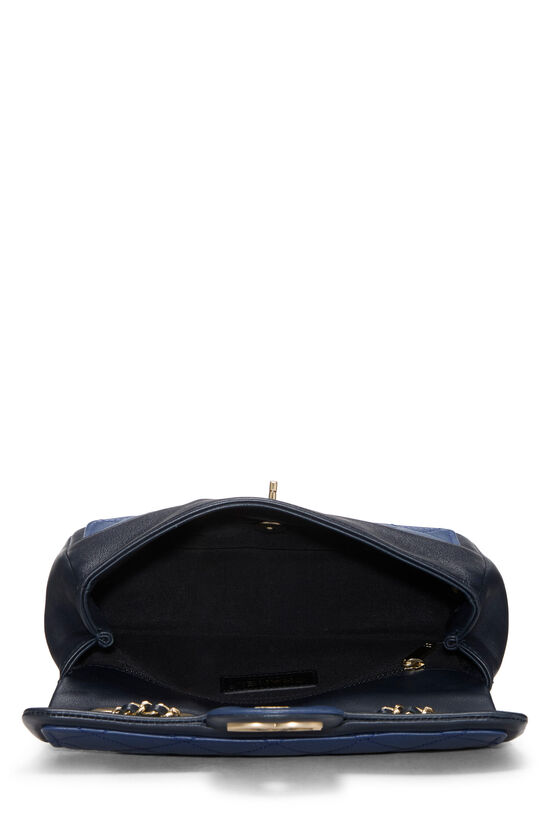 Navy & Black Quilted Lambskin Graphic Flap Small, , large image number 5