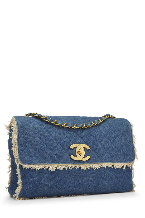 Chanel Blue Quilted Denim Half Flap Maxi Q6B0270WB6005