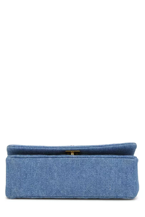 Blue Quilted Denim Full Flap Mini, , large image number 4