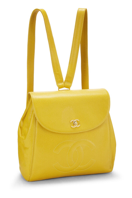 Chanel Yellow Caviar 'CC' Backpack Q6B04G0FYB003