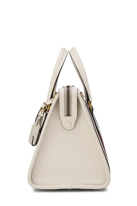 White Leather Ophidia Top Handle Bag, , large image number 2