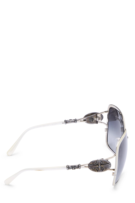 White Acetate Slunt Sunglasses, , large image number 2