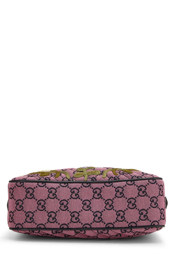 Pink GG Canvas Embroidered Marmont Crossbody Small, , large image number 6