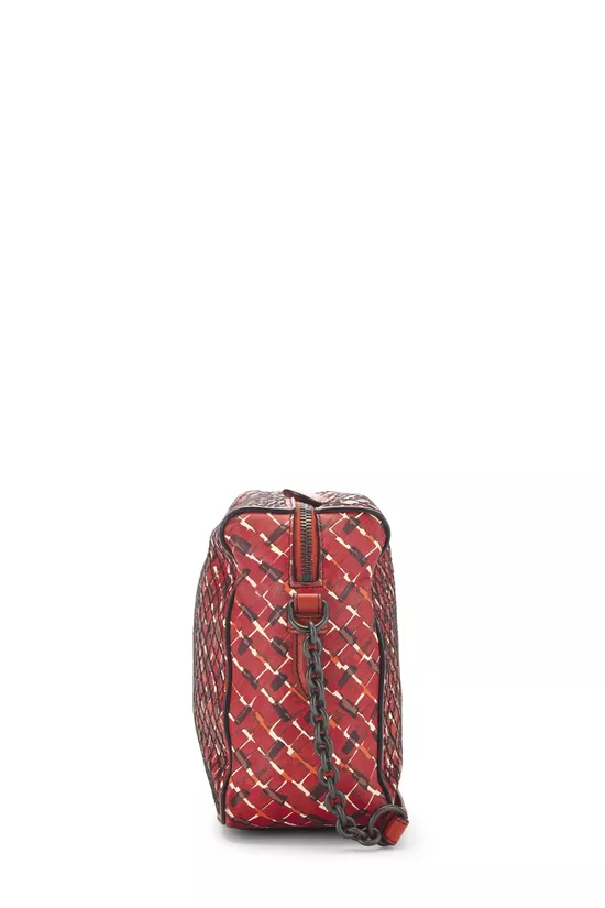 Red Calfskin Printed Camera Bag, , large image number 2